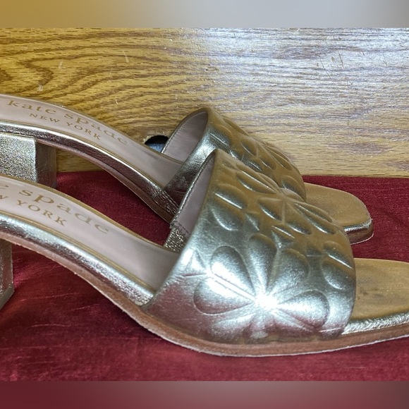 Kate Spade Gold Heeled Mules - Picture 7 of 12
